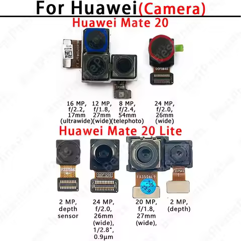 Front and Rear Back Camera For Huawei Mate 20 Lite Mate20 Main Facing Camera Module Flex Cable Repla