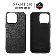 GRAMS(28) - เคสสำหรับ iPhone 16 Pro / 16 Pro Max รุ่น 121 Magnetic Leather (Pebbled) (Snowflake) (Ho