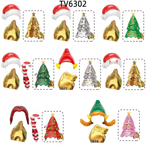 The Christmas Elf Santa Model Blocks MOC Bricks Set Gifts Toys For Children TV6302