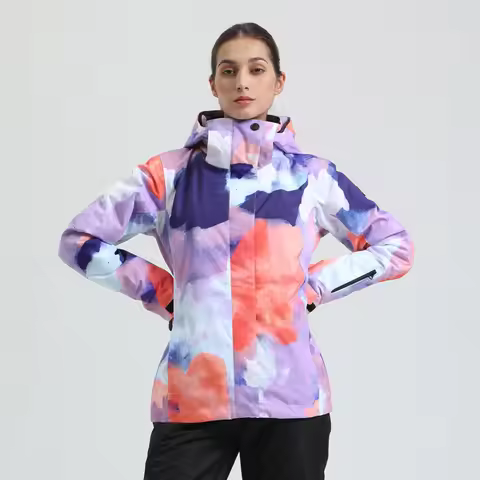Gsou Snow 2025 Women Insulated Ski Jacket Waterproof Windproof Alpine Snow Coat Winter Snowboarding 