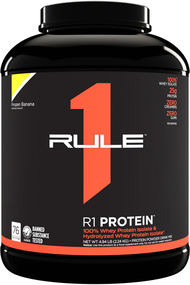 Rule 1 R1 Whey Protein Isolate Chocolate Fudge - 5  lbs Powder - 25g Whey Isolate & Hydrolysate + 6g