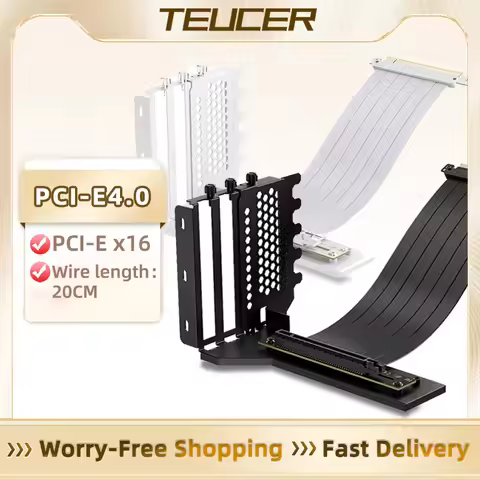TEUCER L-Z3 PCI-E3.0 Graphics Card Vertical Mounting Bracket 200mm PCI-E 4.0 x16 Extension Cable Hol