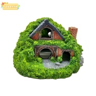 TOBE1 Aquarium Decoration, Resin Simulation Hobbit House, Reptile Thatched House Betta Hideout Cave 
