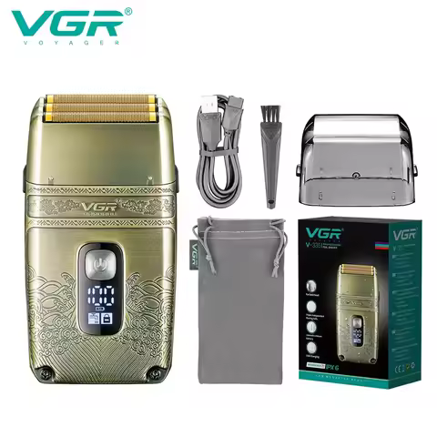 VGR Hair Trimmer Professional Shaver Rechargeable Beard Trimmer Reciprocating IPX6 Face Shaver Metal