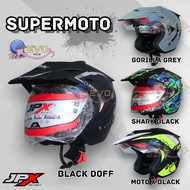 JPX SUPERMOTO SOLID & ORIGINAL MOTIF HELMET, SUPERMOTO SEMICROSS HALF FACE HELMET, JPX HELMET OFFICI