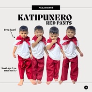 KIDS KATIPUNERO COSTUME PANTS TOP SCARF SET BUWAN NG WIKA COSTUME