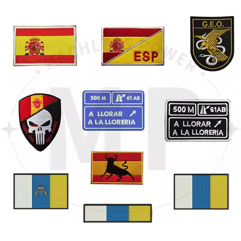 1PC Spanish Flag Armband Canary Islands Embroidered Patch A LLORAR A LA LLORERIA Hook & Loop Matador