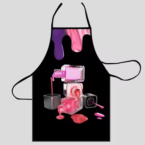 Nice Nail Polish Apron Home Coffee Shop Cleaning Aprons Anti Dirty Kitchen Accessories For Men Women