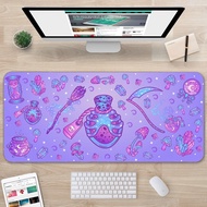 Kawaii Goth Desk Mat, Pastel Witch Desk Mat Cute, Waterproof Desk Mat for Desktop, Purple Magic Mushroom Foragerhunter, Desk Protector Non-Slip