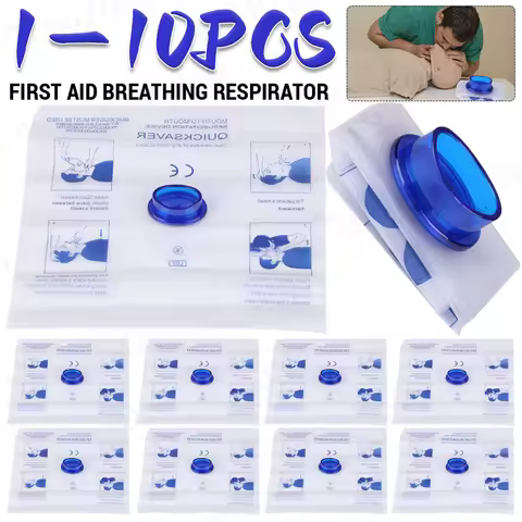 1-10PCS Disposable Emergency Artificial Respiration Mouth-Mouth CPR Face Shield Pocket Size One Valv