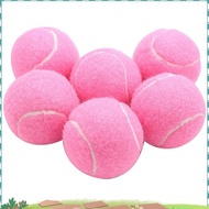 6Pcs Pack Pink Tennis Balls Wear-Resistant Elastic Training Balls 66mm Ladies Beginners Practice Ten