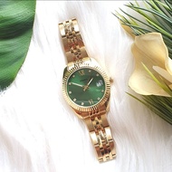 Fossil ES4903 Scarlette Mini Three-Hand Date Quartz Watch with Green Dial in Gold Stainless Steel - 