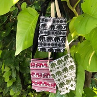 Elephant Bag Size 7*9 Inches With Zipper On Top No Lining Can Be Carried Across The Body.