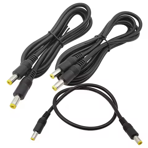 5.5 x 2.5mm Male to 5.5 x 2.5mm Male Plug DC Connector Extension Cable 12V Power Adapter Cord 0.3M 0