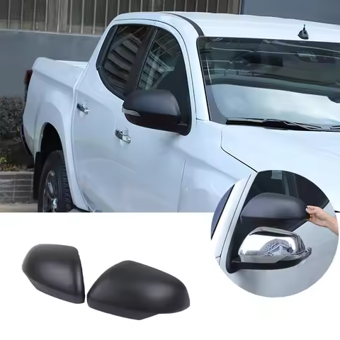 ABS Side Mirror Cap Exterior Trim Cover Accessories For Mitsubishi Triton L200 2019-2023