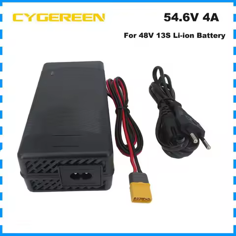 48V 4A Lithium Charger 54.6V 4A XT60 For 13Series 48 Volt Li-ion 20AH 30AH Battery Charger with Fan
