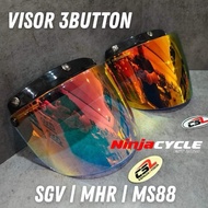 CS2 VISOR CRYSTAL RED SILVER VISOR MHR MS88 SGV Gear