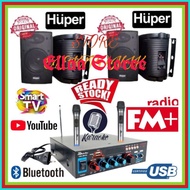HUPER 6 Inch Mini Speaker Karaoke Smart Tv Youtube 2 Mic Wireless