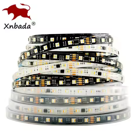 WS2805 5050 RGBCCT 5 in 1 LED Strip 60Leds/m Addressable 1IC Control 3/6LEDs Dual Signal RGB CW WW P