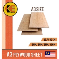 Plywood A3 size 3mm/6mm/9mm/12mm