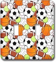 3dRose lsp_242320_2 Sports Ball Pattern - Double Toggle Switch