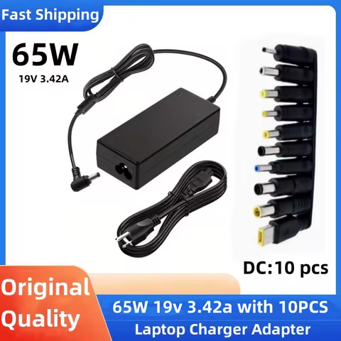 65W Universal AC Laptop Power Adapter 19V 3.42A Charger Portable For Asus Acer Sony Lenovo Dell Hp M