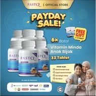 FASTQ Supplement Minda Anak Bijak (32 tablet x 6 botol) Perisa Coklat Sedap, Original HQ