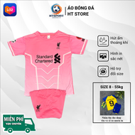 Quần Áo Bóng Đá - Bộ Đồ Đá Banh Liverpool Hồng Chất Thun Lạnh Mềm Mát In Cao Cấp 8-55kg -In Tên Số T