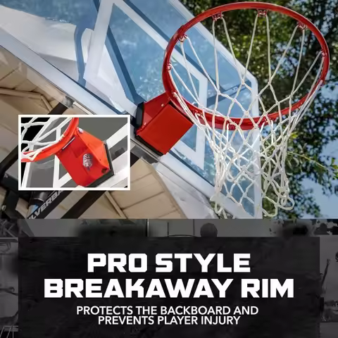 NXT 54" Wall Mounted Adjustable-Height and Fixed Basketball Hoop with Design,56.54"D x 54"W x 147.65