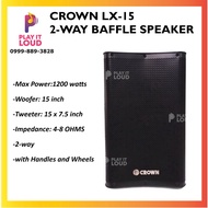 CROWN LX-15 1200 WATTS 2-WAY PROFESSIONAL 15" BAFFLE SPEAKER (1pc.)