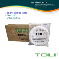 1 Ctn PP Plastic Plate - 10" PP Plate Round Plate [300pcs ] Toli 10" PP Party Plate Pinggan Plastik