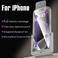 Easy Install HD/Privacy Tempered Glass Full Cover Screen Protector for iPhone 15 14 13 12 11 Pro Max