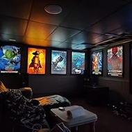 18X24 Inch LED Backlit Movie Poster Frame, Black, Wall-Mounted Display Case for Home Theater and Cin