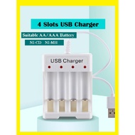 Bmax AA / AAA Rechargeable Battery Charger 4 Slots USB Cable Charger