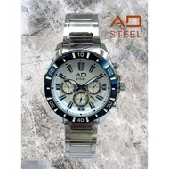 AD STEEL FOR MEN METAL WATCH WITH DATE  100% ORIGINAL#Free Ad Streel Box#