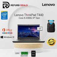 LENOVO THINKPAD T440 CORE i5 (4TH GEN) 14"HD / UPTO 8GB RAM / 512GB SSD / 14" HD SCREEN / REFURBISHE