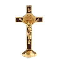 Lazarashop Crucifix Jesus Christ Cross Statue Figurine for Car Home Chapel Decor