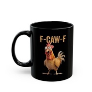 HumorousChickenSuitMug,F-Caw-FFunnyCoffeeCup,CartoonRoosterParodyDesign,SarcasticPoliticalGagGift PR