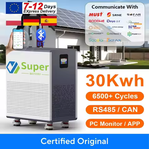 LiFePO4 48V 600Ah 30Kwh Battery Pack 6500+ Cycles Bluetooth BMS Solar AKKU 51.2V 300Ah 15Kwh 100Ah 5