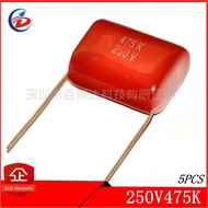 5PCS CBB capacitor 250V 475K 4.7UF foot pitch 25MM 475k 250v