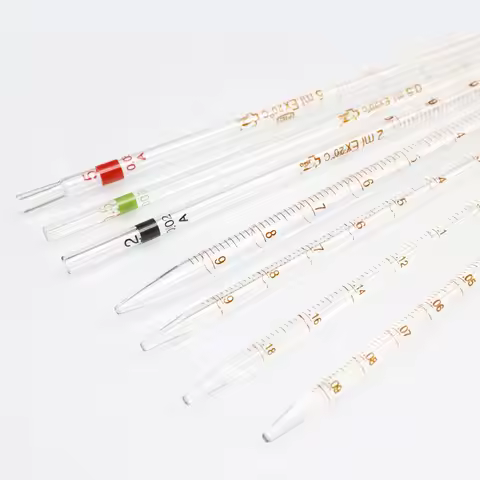 5Pcs/Lot 0.1ml To 50ml Glass Graduated Pipette With Color Mark, All Size Available Glass Dropper Pip