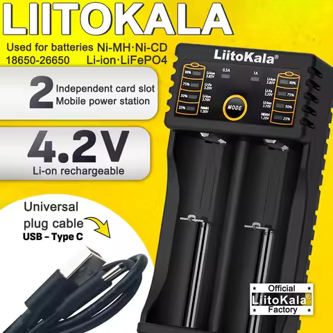 Liitokala Lii-202 Lii-402 Universal Smart Battery Charger | for 18650 21700 Li-ion | 3.2V/3.7V/3.85V