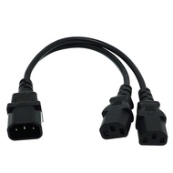 Pinzi C14 to Two C13 One for Two Power Extension Cord PDU Server Display Power Bifurcated Cord