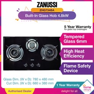 Zanussi 3 Burner Build in Glass Hob (78cm) [ ZHG734BA / ZGB752K ]