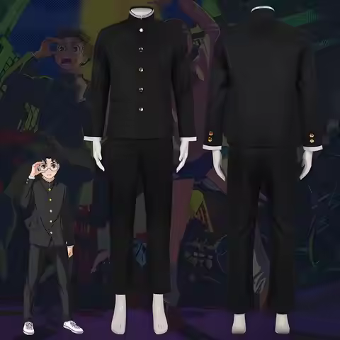 Anime Dandadan Ken Takakura Cosplay Costume Okarun School Uniform Black Jacket Gakuran Outfit Glasse