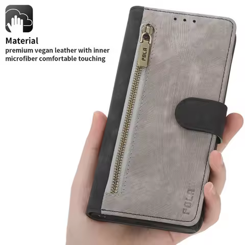 For Motorola G86 5G Zipper Wallet Leather RFID Case Moto G86 G54 G15 G06 Power G05 G35 G55 G75 G85 G