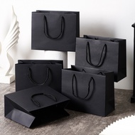 Supply Black White Kraft Gift Bag Paper Bag Clothing Tote Bag Black Cardboard Bag UHDX