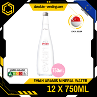 EVIAN ARAMIS Mineral Water 750ML X 12 (GLASS)
