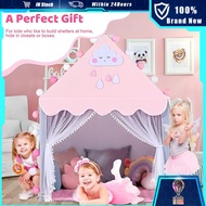 2 Colors Kids Castle Play Tent Foldable Children Princess Castle Large Teepee Tent Toy