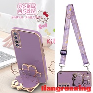 Casing OPPO Reno 3 pro oppo reno 3 phone case Softcase Electroplated silicone shockproof Cover new design Hanging Neck Strap Backpack Strap with holder WDKTM01 for girls